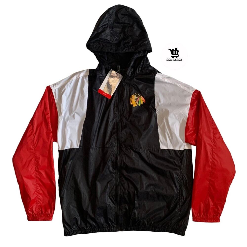 NHL Apparel Kids Youth Size XL 18/20 Chicago Blackhawks Full Zip Windbreaker New